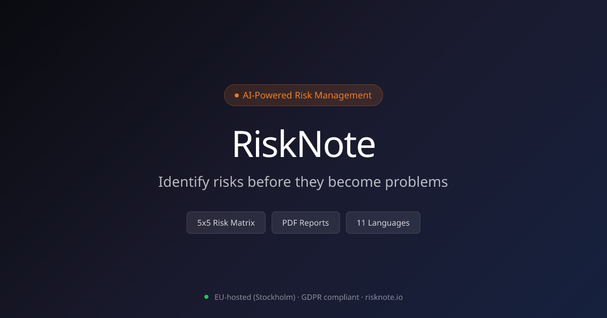 RiskNote — AI-Powered Risk Management | RiskNote